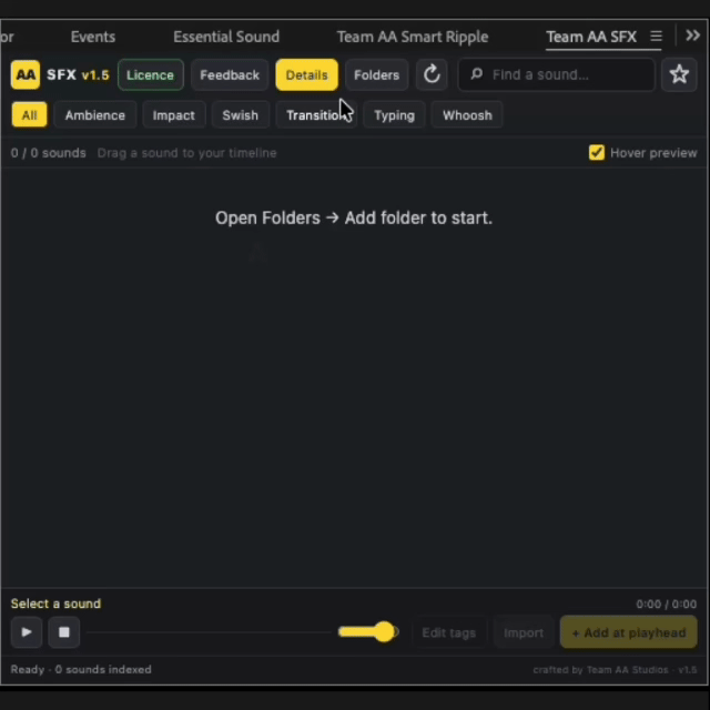 Animated Team AA SFX interface preview